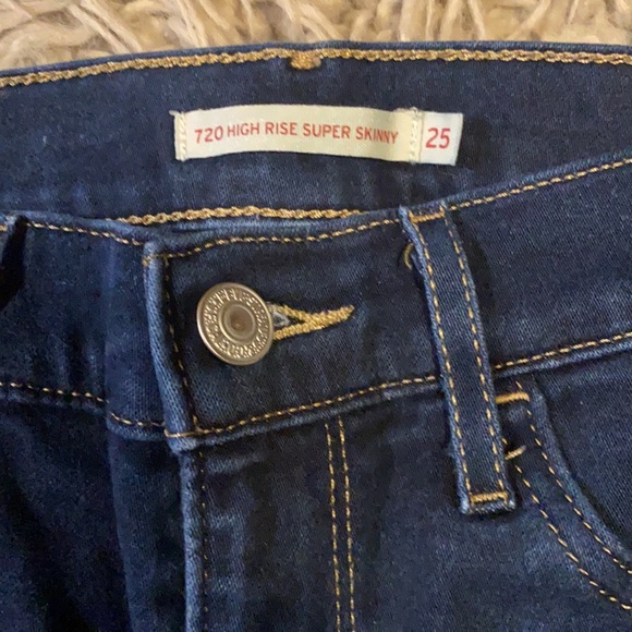 Levi’s 720 HIGH RISE SUPER SKINNY WOMEN'S JEANS 👖 Dark denim size 25 - Picture 4 of 4